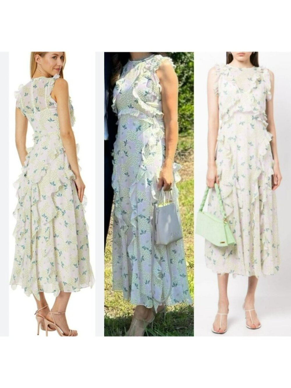 Ted Baker Calinia Sleeveless Waterfall Dress Midi Maxi Wedding Guest - Picture 3 of 15